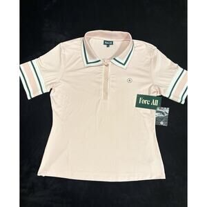 Fore All Women’s Large Pink Collared Golf Polo New With Tags